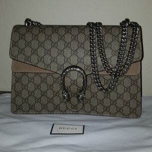 Dionysus medium bag beige leather Supreme monogram